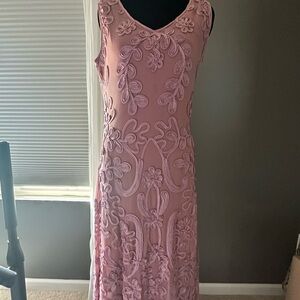 Sundance Pink Sheath Dress V-Neck Sleeveless Lined